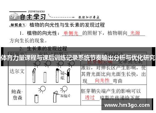 体育力量课程与课后训练记录系统节奏输出分析与优化研究
